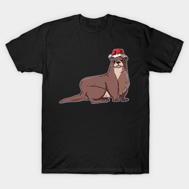 Christmas Sea Otter T-Shirt by TheTeeBee